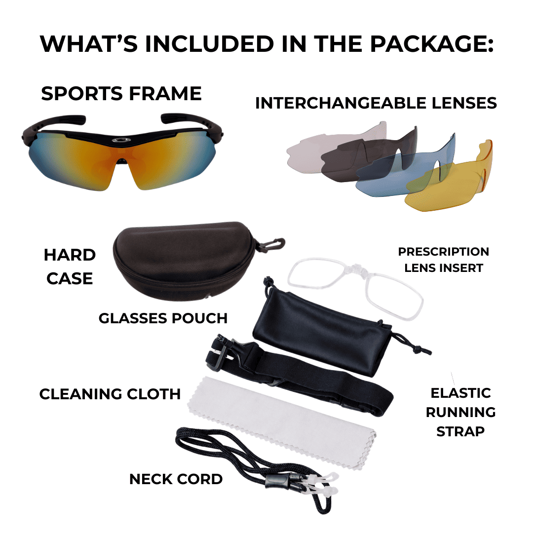 6-in-1 Polarised Sports Sunglasses | 6 Interchangeable Lenses