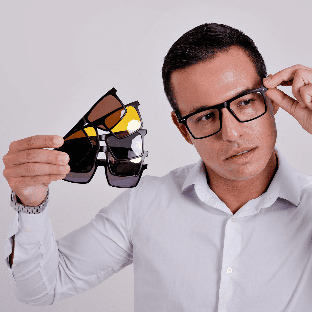 6-in-1 Clip-On Glasses Multi Lenses + Free Case