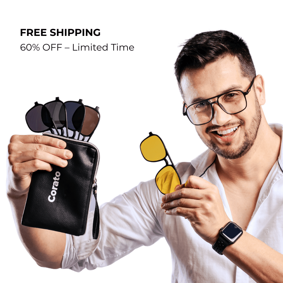 6-in-1 Clip-On Glasses Multi Lenses + Free Case