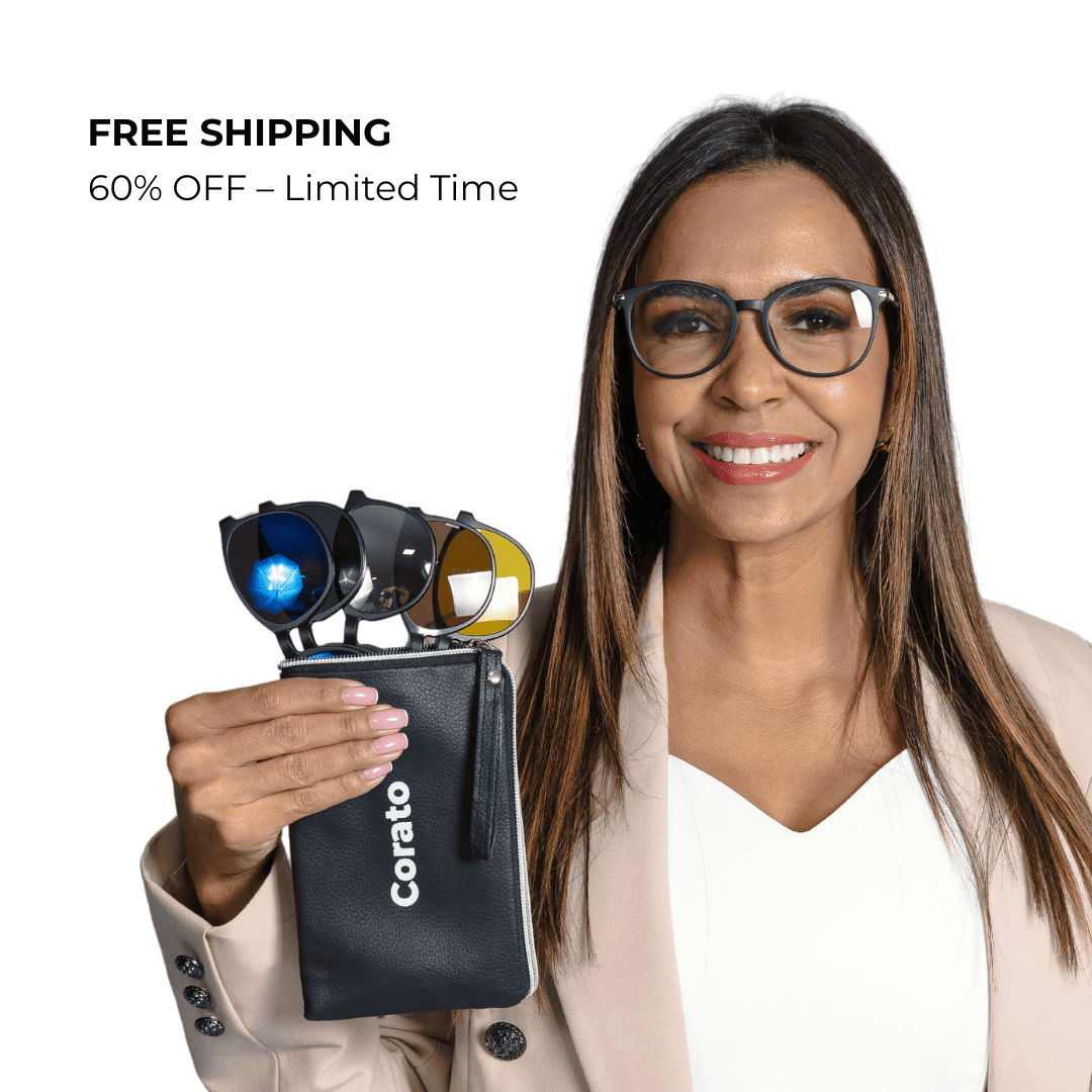 6-in-1 Clip-On Glasses Multi Lenses + Free Case