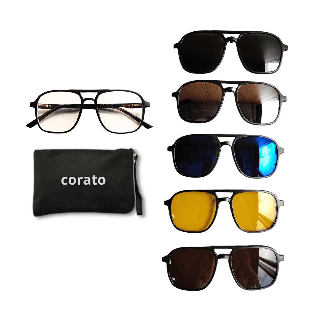 6-in-1 Clip-On Glasses Multi Lenses + Free Case