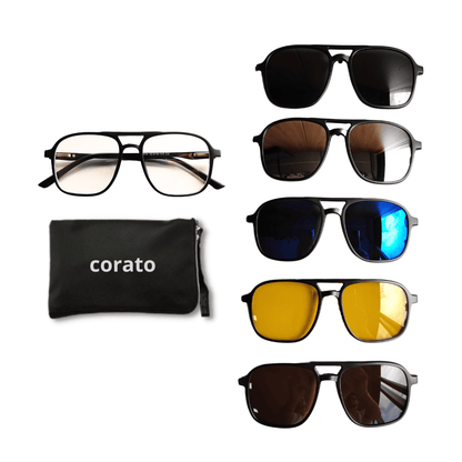 6-in-1 Clip-On Glasses Multi Lenses + Free Case