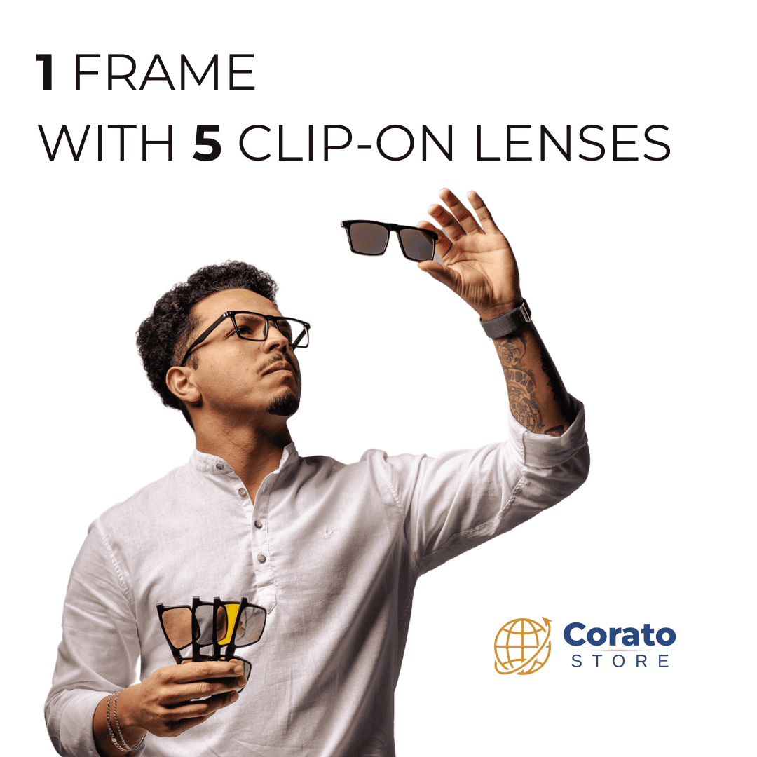 6-in-1 Clip-on Glasses Model Horizon