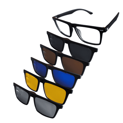 6-in-1 Clip-On Glasses Multi Lenses + Free Case