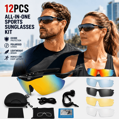 6-in-1 Polarised Sports Sunglasses | 6 Interchangeable Lenses