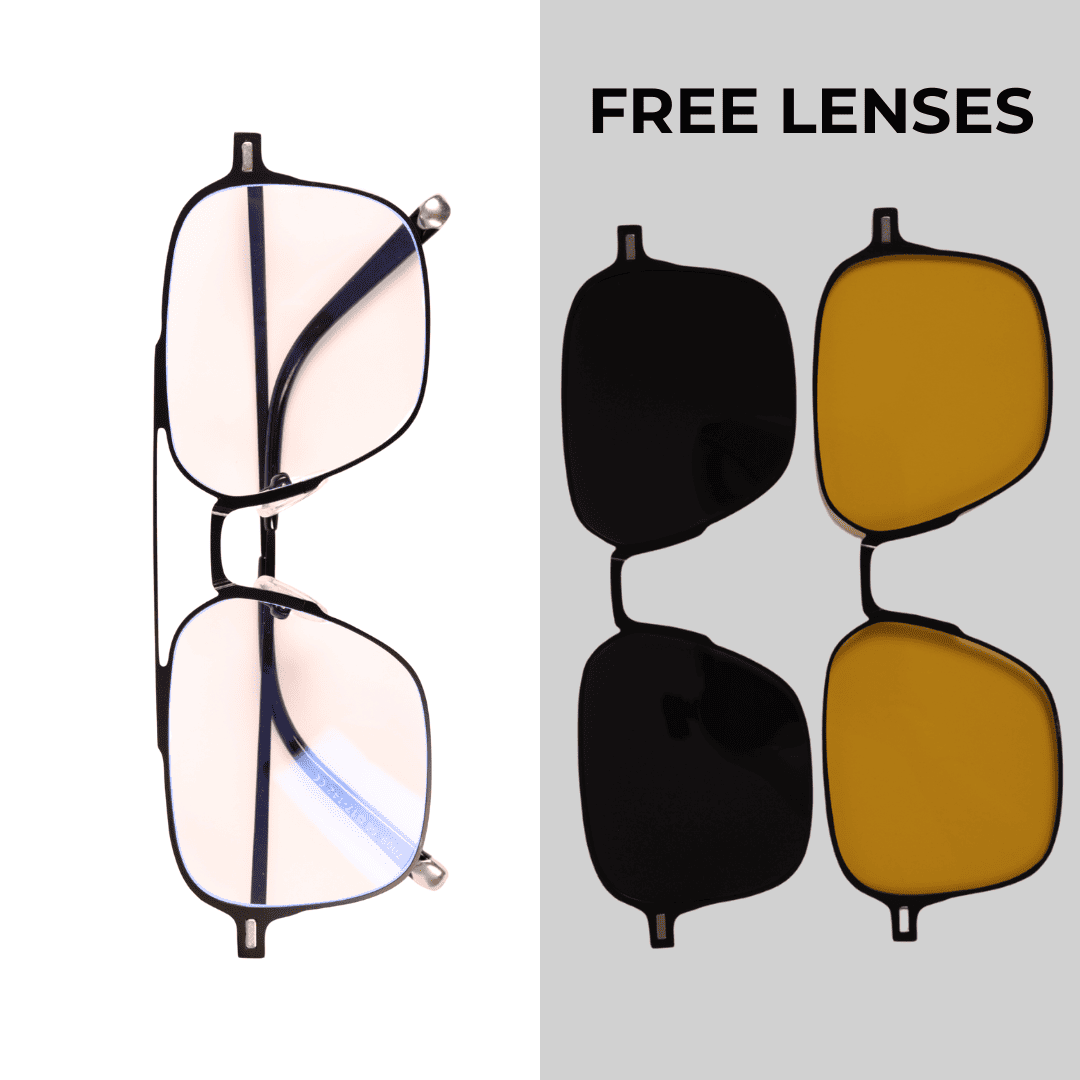 3-in-1 Premium Metal Glasses + FREE LENSES