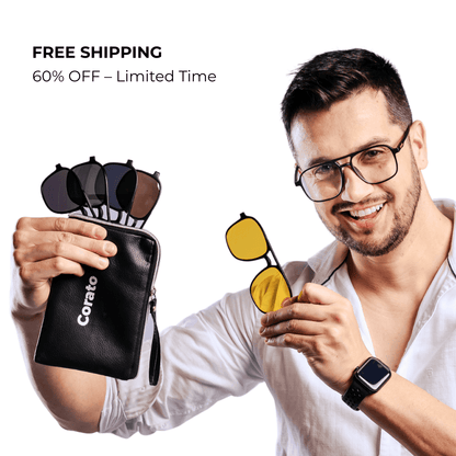 6-in-1 Clip-On Glasses Multi Lenses + Free Case
