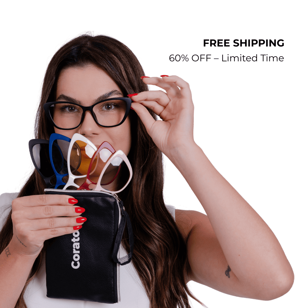 6-in-1 Clip-On Glasses Multi Lenses + Free Case