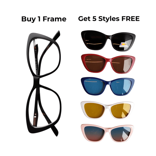 6-in-1 Clip-On Glasses Multi Lenses + Free Case